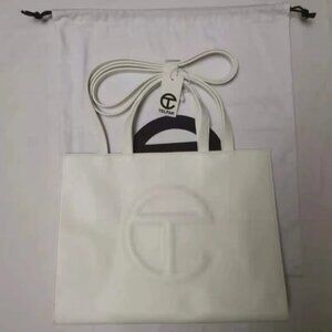 Telfar Medium White Shopping Bag